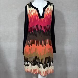 Anthropologie Aryeh Waffle Knit Dress Medium Color Block Striped Artsy Statement